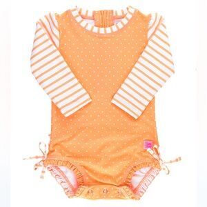 Ruffllebutts Long Sleeve One Piece Rash Guard